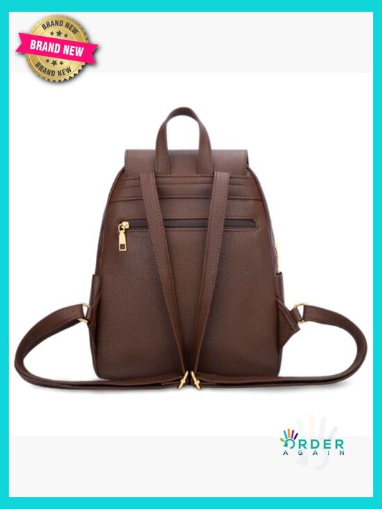 Quilted Leather Backpack Purse for Women Ladies Travel Daypack Shoulder Bag main image 2